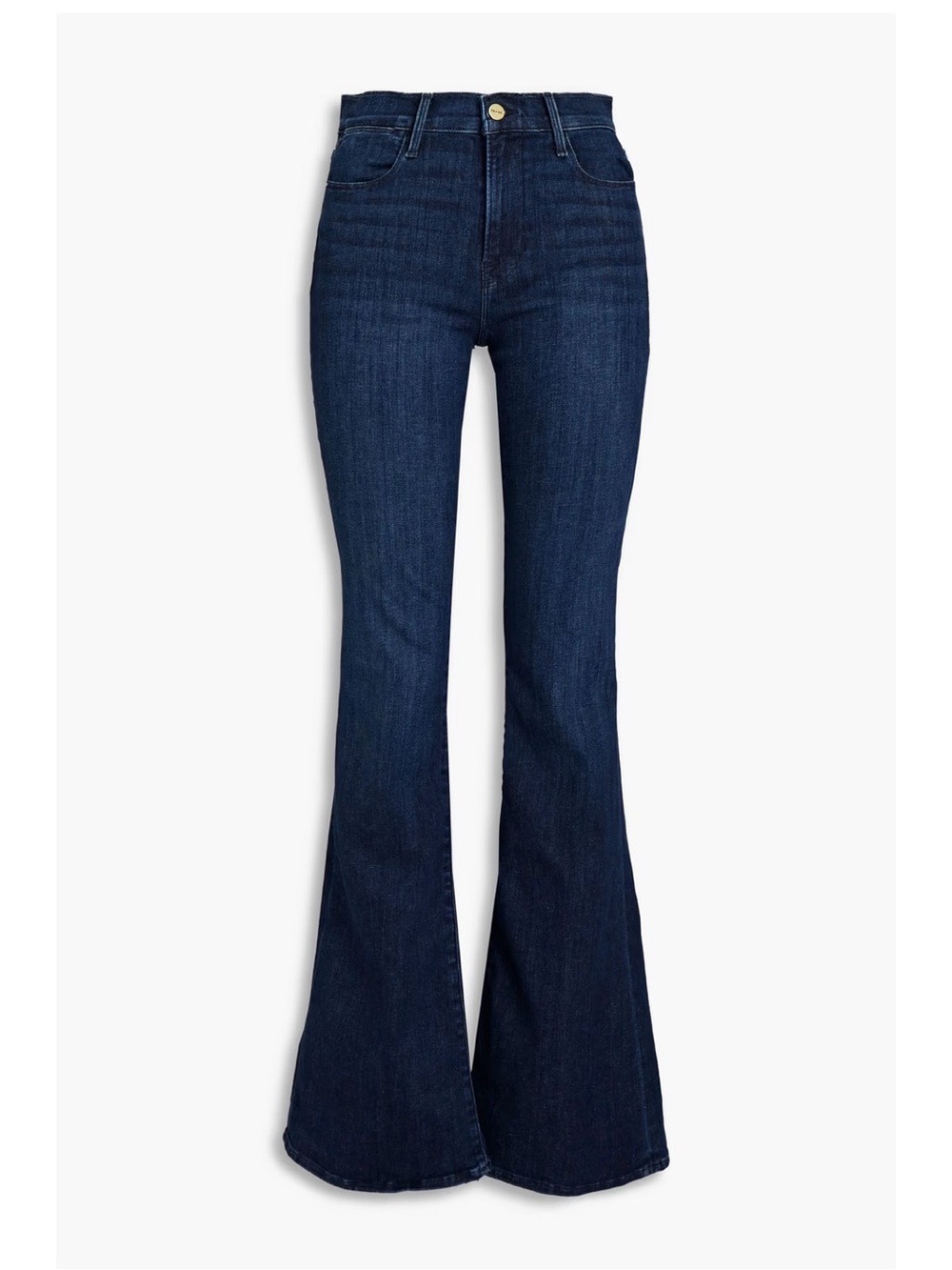 FRAME Le High-Rise Flare Jeans in Dark Blue